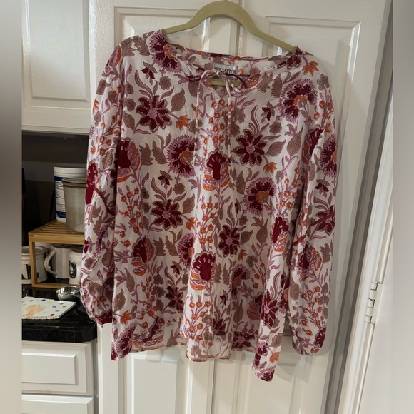 Sue Sartor Chic Floral Blouse in Red and Pink - Picture 1 of 2